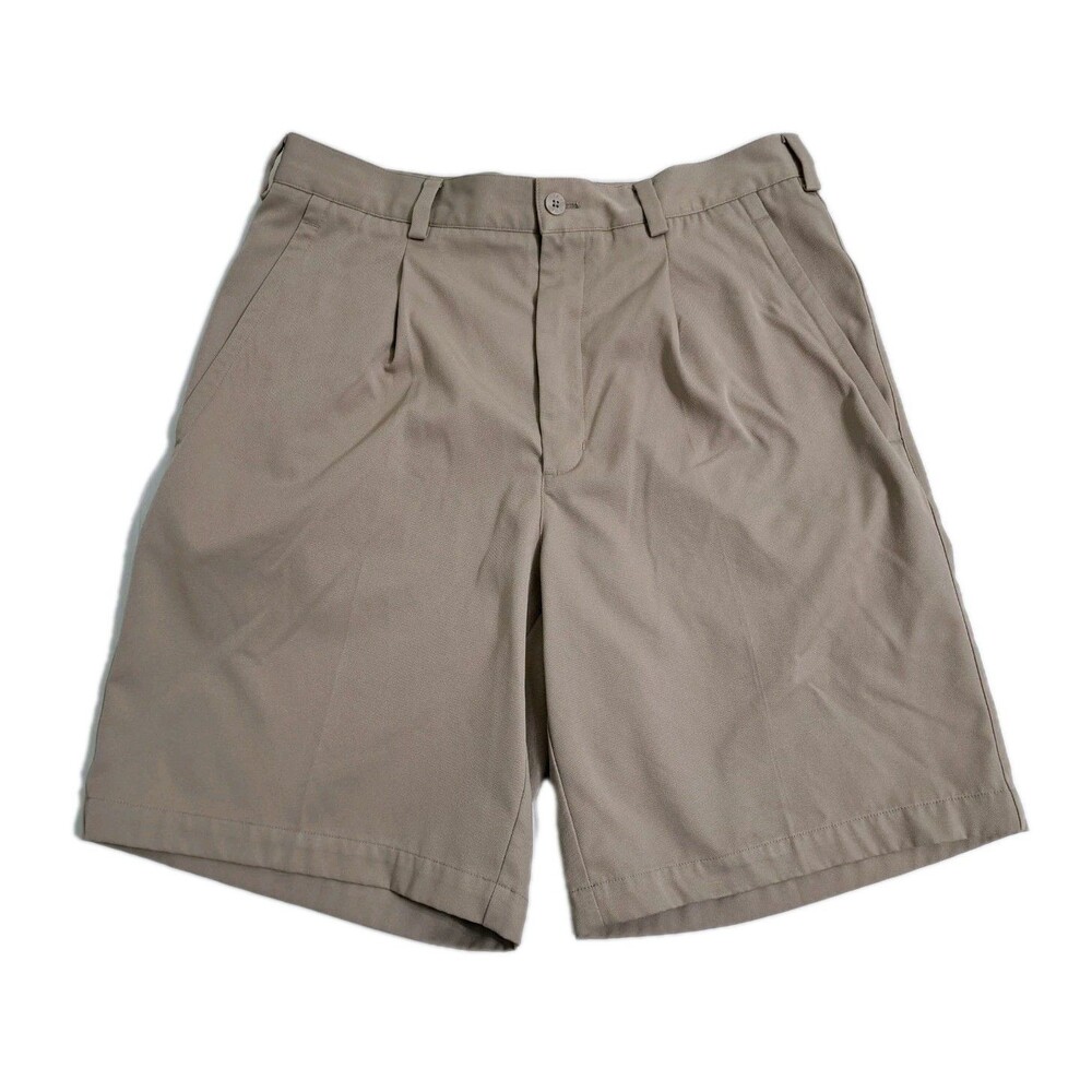 Nike Golf Men's 32 Shorts Pleated Performance Chino Khaki Dress Drifit